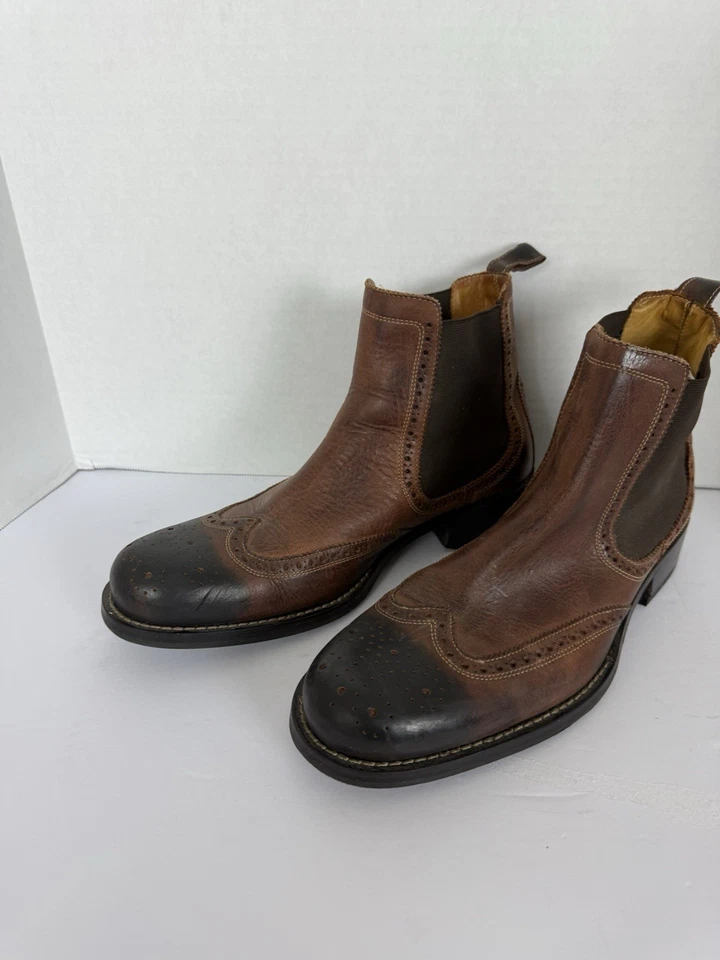 Cole Haan Chelsea Botas Para Hombres Talla 10M Cuero Marrón Tobillo Tirar Zapatos de Vestir Foto 3 de 4
