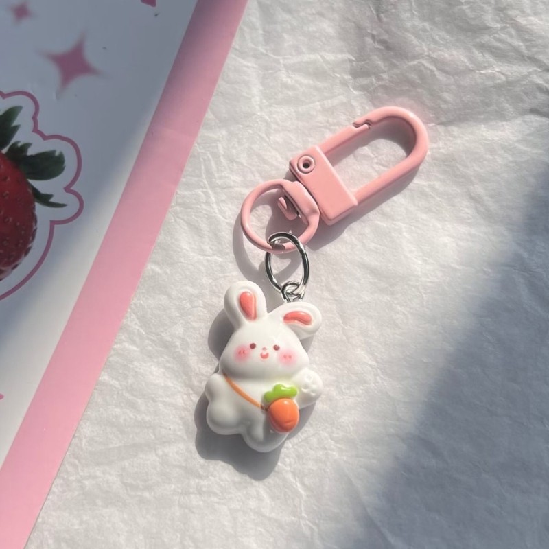 Portable Rabbit Key Chain Charm Soft Bag Embellishment for Animal ...