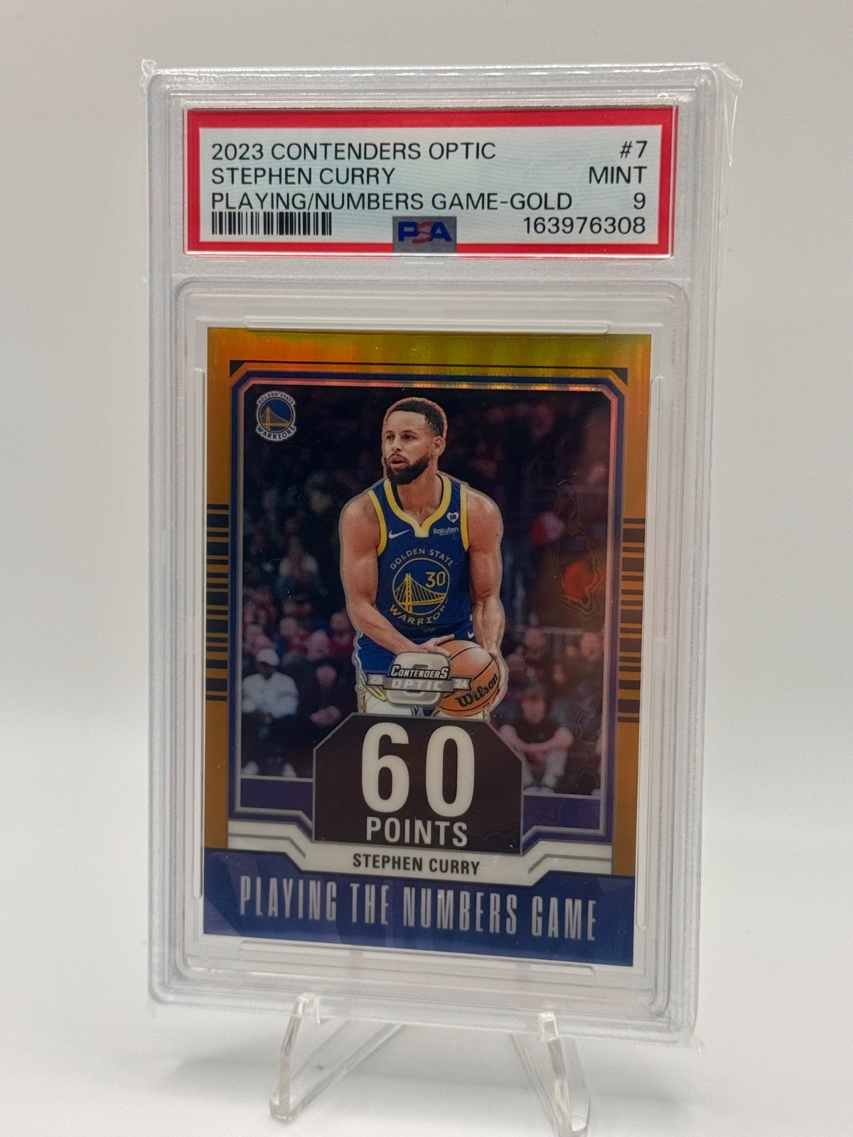 2023 Contenders Optic Stephen Curry Playing Numbers Game Gold /10 #7 PSA 9
