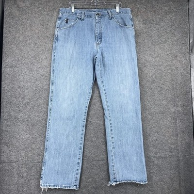 Levis Style 23 Relaxed Jeans Mens 36x33 Light Blue Straight Denim Distressed