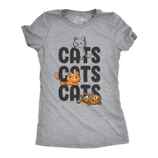 Womens Cats Cats Cats T Shirt Funny Pet Kitty Lover Tee