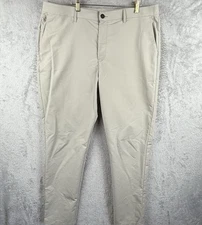 Banana Republic Tech Pants Men 40x34 Beige Mid Rise Polyester Preppy Office