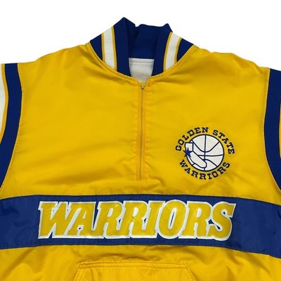 VTG 90s NBA GOLDEN STATE WARRIORS DELONG PULLOVER JACKET SIZE L