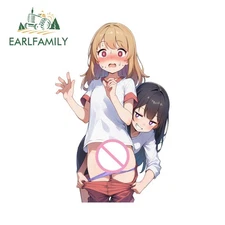 EARLFAMILY 5.1" Anime Girl Car Sticker VAN Storage Flask Artistic Car Door Decal