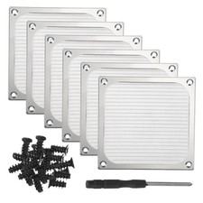 6Pcs 120mm Fan Filter Grills Aluminum Frame Mesh with Accessories, Silver