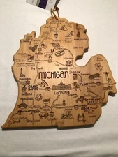 Michigan Cutting Board Charcuterie Cheese Tray Totally Bamboo with Tag
