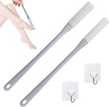 2 Pack Toe Cleaning Brush,Silicone Foot Scrubber for Shower with 15.7" Long