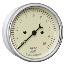 GlowShift Antique Classic Series In-Dash 10k RPM Tachometer Vintage Gauge Kit
