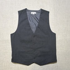 Calvin Klein Men's Dress Vest Waistcoat Gray Solid Regular Size M