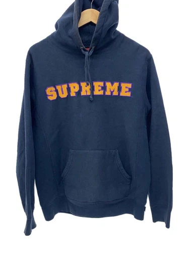 Felpa Supreme con cappuccio M cotone navy usata