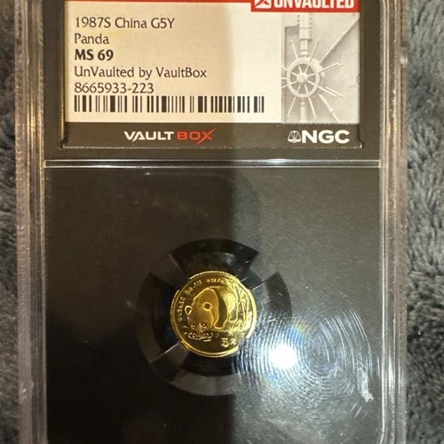 1987 China G5Y Panda Gold Coin MS 69 NGC UnVaulted