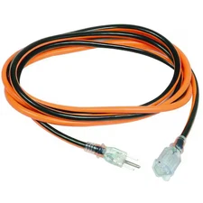 Sjtw Outdoor Extension Cord, 14 Awg 1 Outlet, 5-15R, Pvc, Orange/Black, 5-15P