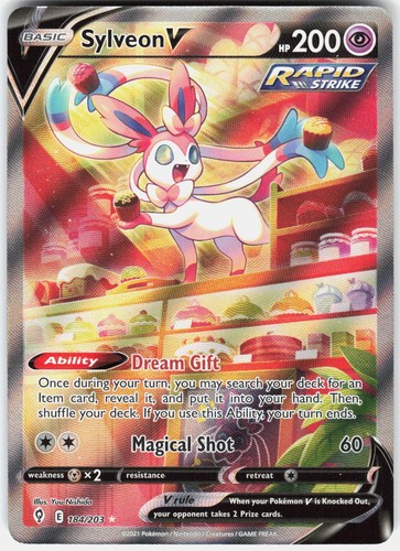 Pokemon Sylveon V 184/203 Ultra Rare Evolving Skies Pokemon Holo Near Mint A