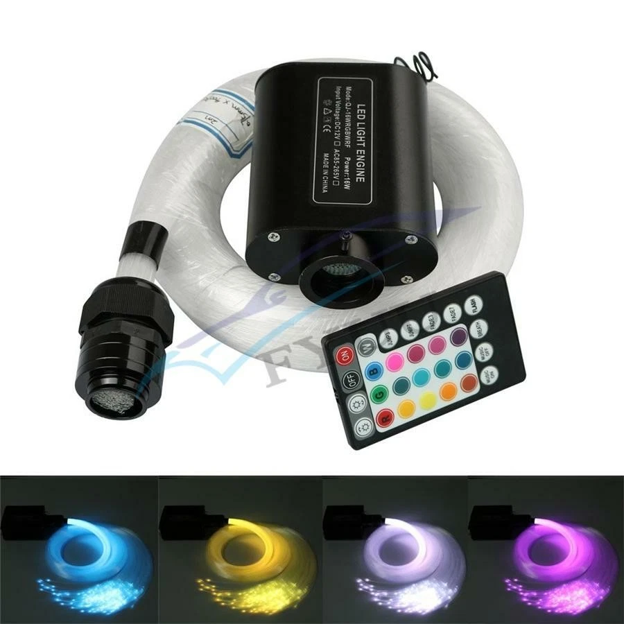 Coche SUV 12V 12W RGB 2M LED Fibra Óptica Luz Estrella Kit Techo APP Control Música Foto 3 de 4