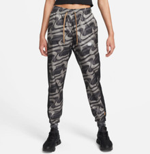 Nike Sportswear Icon Clash Woven Allover Print Womens MEDIUM M Pants Black NEW