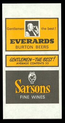 Matchbox Label Everards Burton Beers Sarsons Fine Wines MU1298