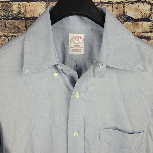 BROOKS BROTHERS Solid Blue Dress Shirt 