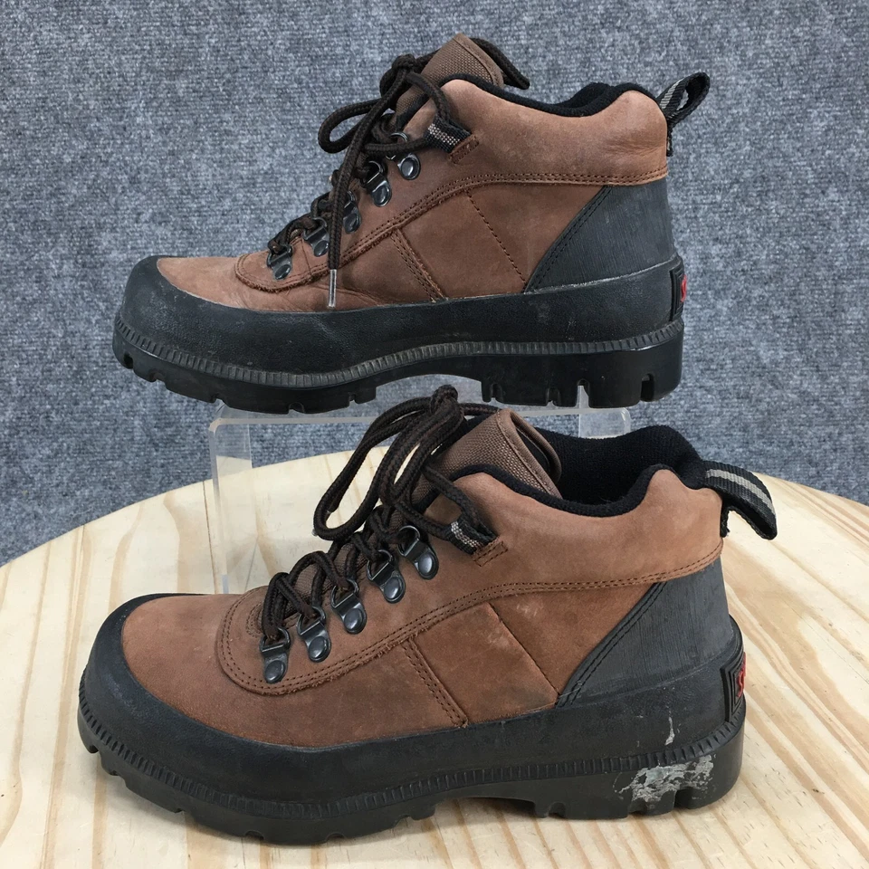 Sporto Boots Womens 7 M Lorena Combat Brown Leather Lace Up Casual Block Heels - Image 2 of 4