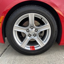 6x Customize Wheel Red Hash Marks Stripes Decal For 16-22 Chevy Camaro Rim Vinyl
