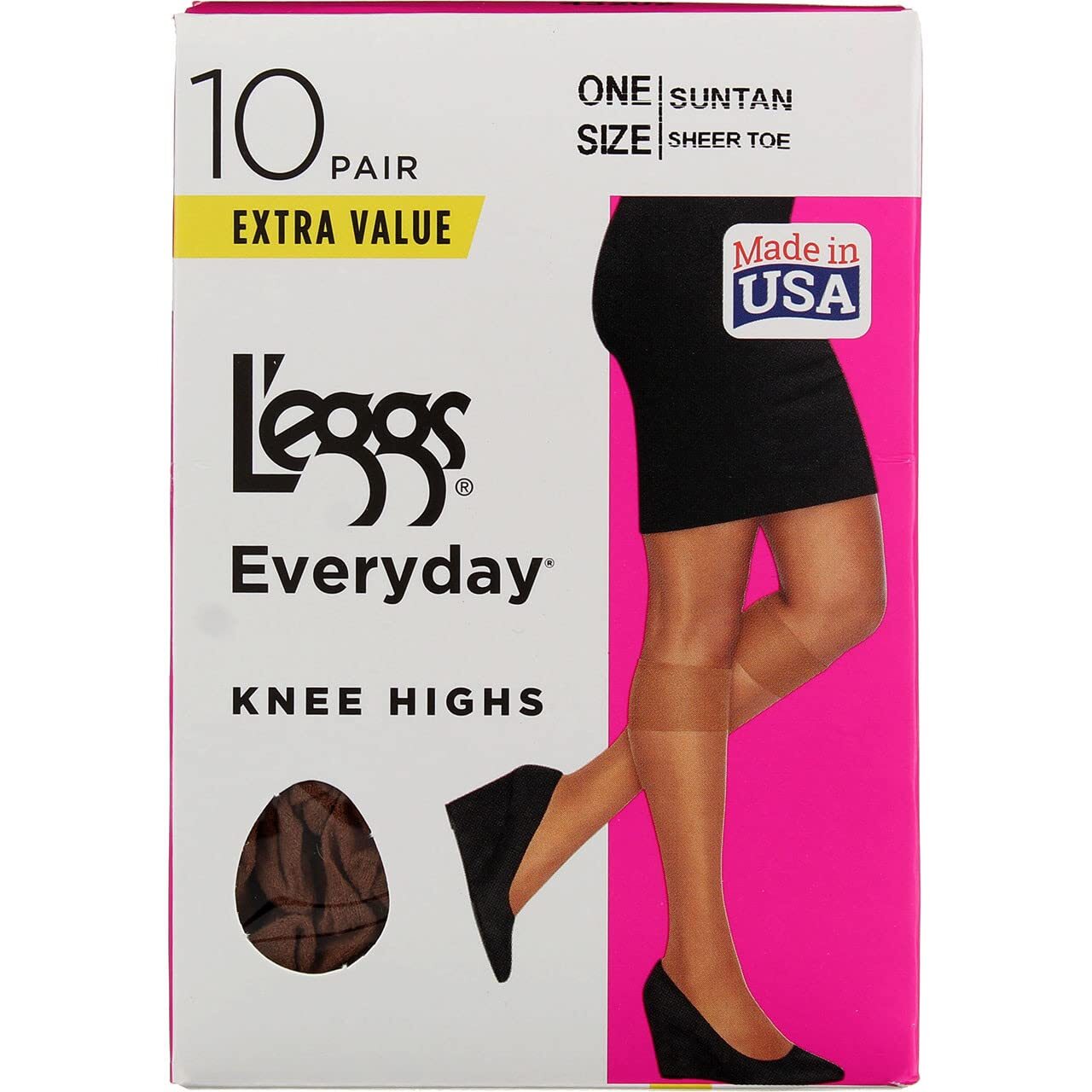 L'eggs womens L'eggs Everyday Women's Nylon Knee Highs Sheer Toe