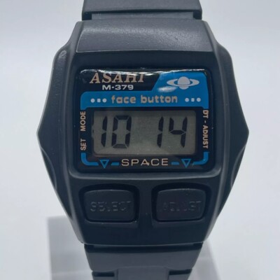 Asahi Digital Watch M-379 Unisex Vintage Month Date 37mm Case Quartz