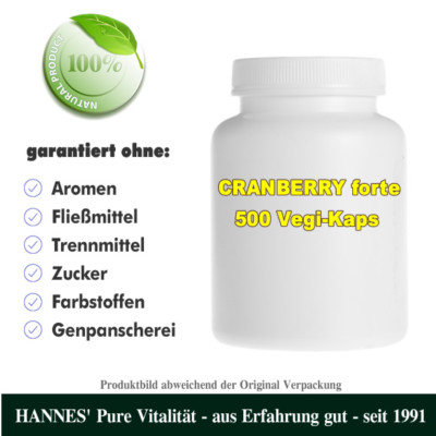 Cranberry forte 500 Vegi-Kaps - Beste HANNES' Qualität