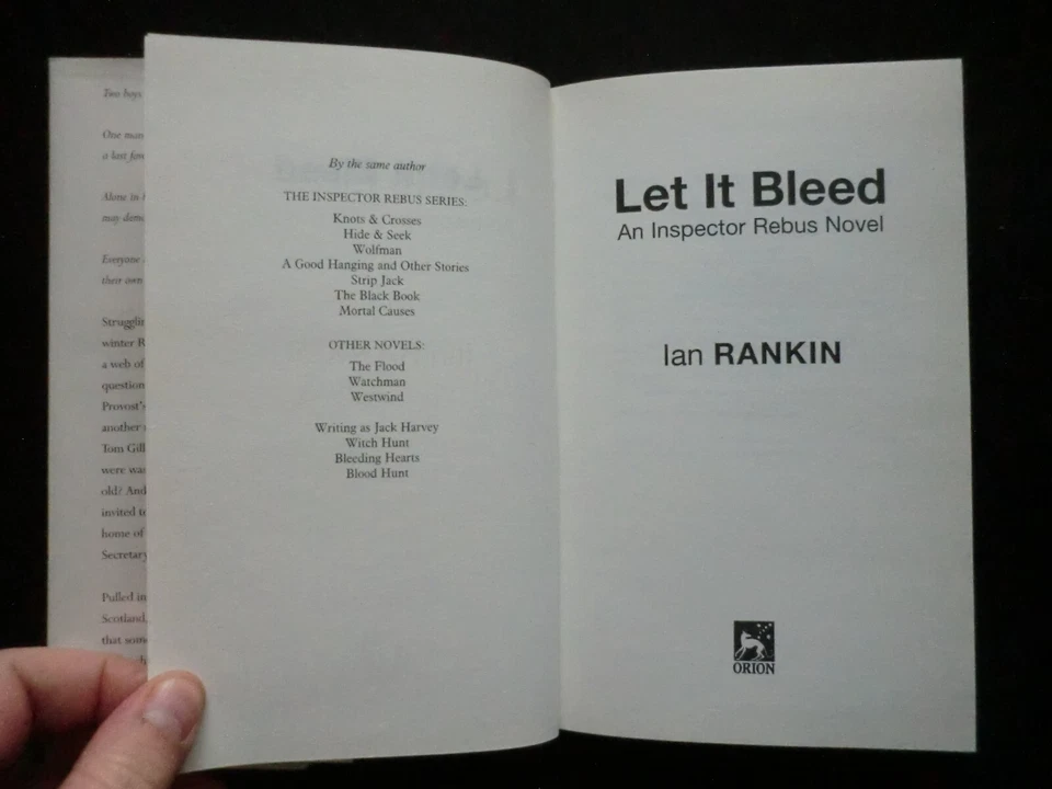 Let it Bleed by Ian Rankin (1995) Inspector Rebus Crime Detective Novel #7 - HB - Image 4 of 4
