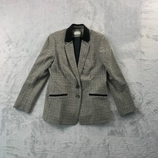 Toast Blazer Jacket Womens Uk 14 Black White Moon Tweed Wool Houndstooth Check