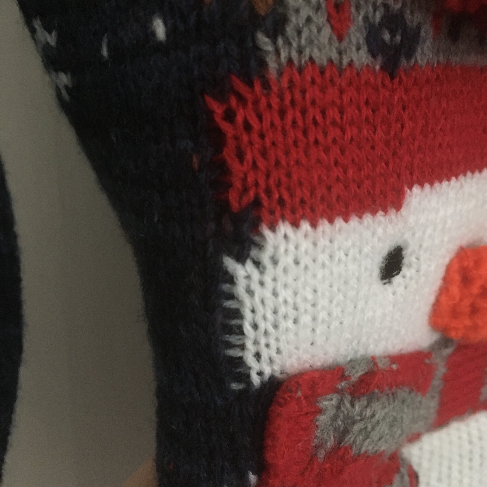 Tu Boys Christmas Jumper 1824 Months Snowman Navy 3D Bobble/Scarf/Nose