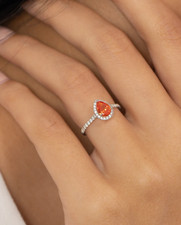 925 Sterling Silver Lab Created Sapphire Wedding Ring, September Birthstone Ring