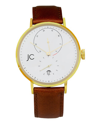 ABVERKAUF: JC Automatik Armbanduhr Echtleder Herren Uhr mechanisch  Automatikuhr