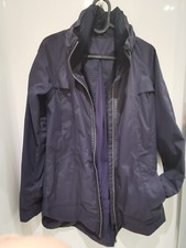 Lululemon Fo Drizzle Rain Jacket Womens Navy Blue Lightweight Hood Vguc Uk8
