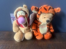 Vintage Plush Winnie The Pooh As Tigger Tigger As Pooh 8" Bean Bag With Tag Lot