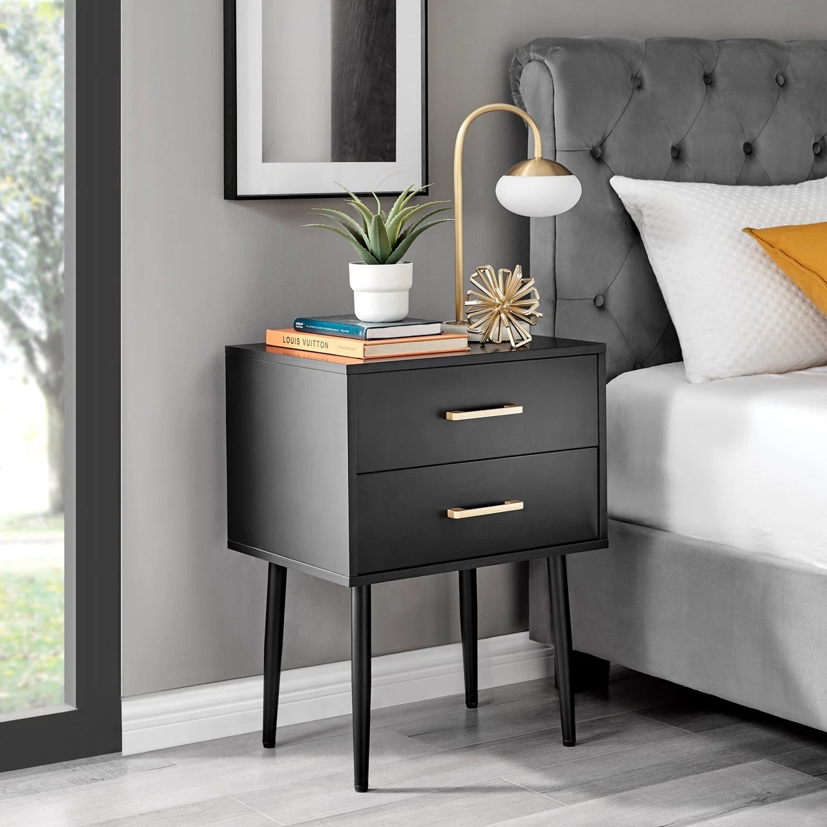 Bedside lamp table with drawer hotsell