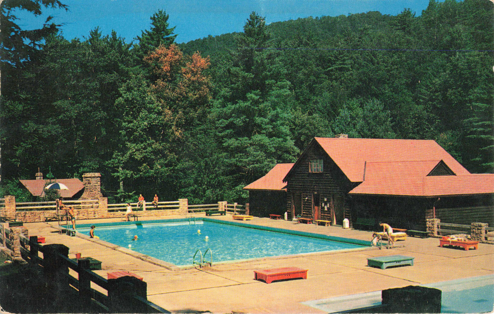 Postcard West Virginia Watoga State Park Swimming Pool Pocahontas WV eBay