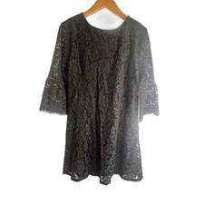 Zeagoo NWT Lace Bell Sleeve Aline Dress Size XL Dressy Neutral Romantic