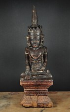 Rare crowned seated Buddha (Jambupati), Shan States, Burma, 18th/19th century