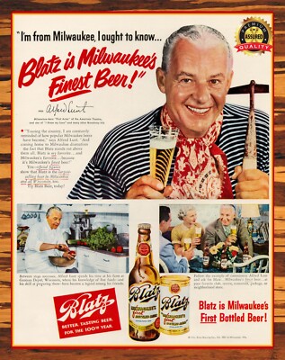 Blatz Beer - Blatz Is Milwaukee's Finest Beer - 1950s - Metal Sign 11 x 14