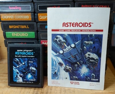 ASTEROIDS ATARI 2600 VIDEOGAME & MANUAL CX2649 1981 VINTAGE VGB