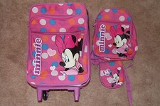 MALETA NIÑA DISNEY MINNIE MOUSE CON RUEDAS Y ACCESORIOS LUNARES ROSAS