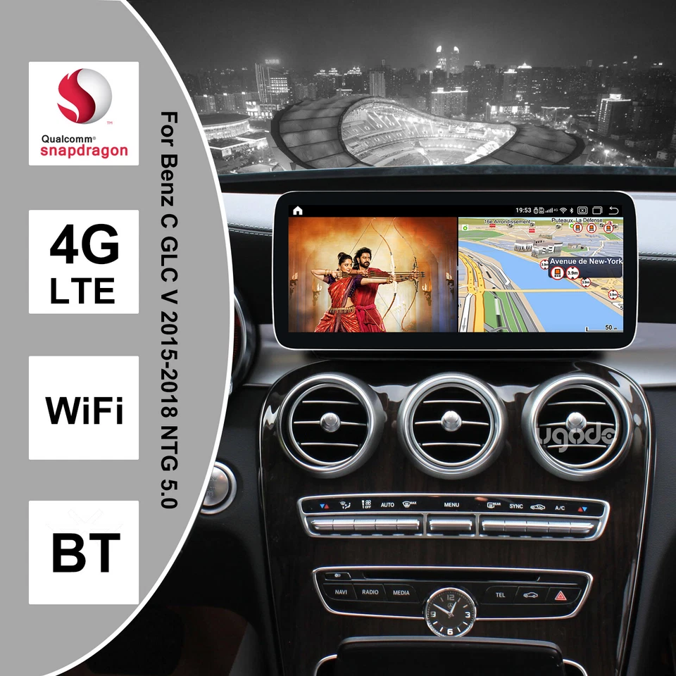 Android Autoradio Apple CarPlay GPS 10.25" Screen For Mercedes C GLC W205 C43 - Photo 3/4