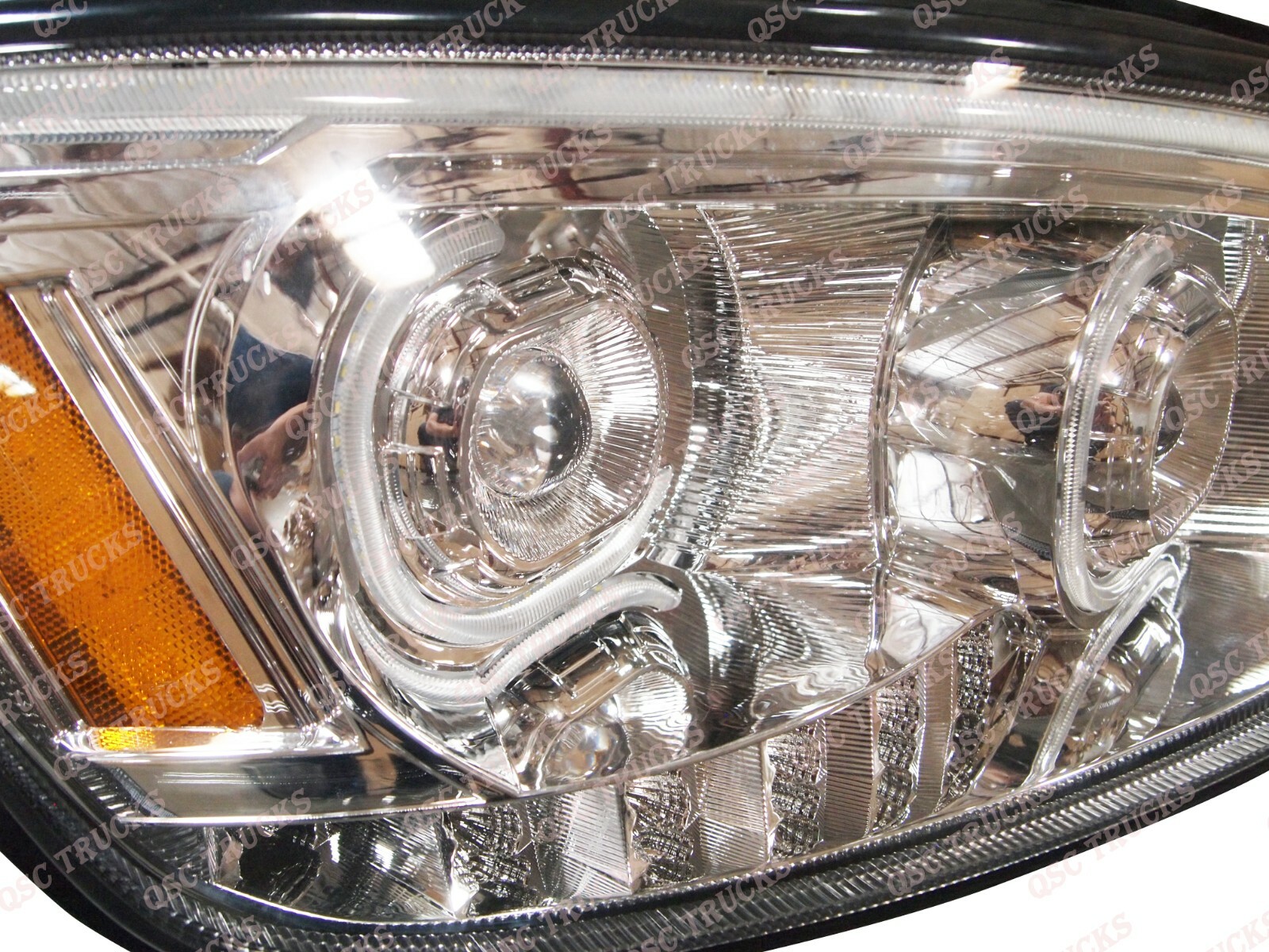 QSC Full LED Performance Headlight Assembly Fog Lights Set for Kenworth T660