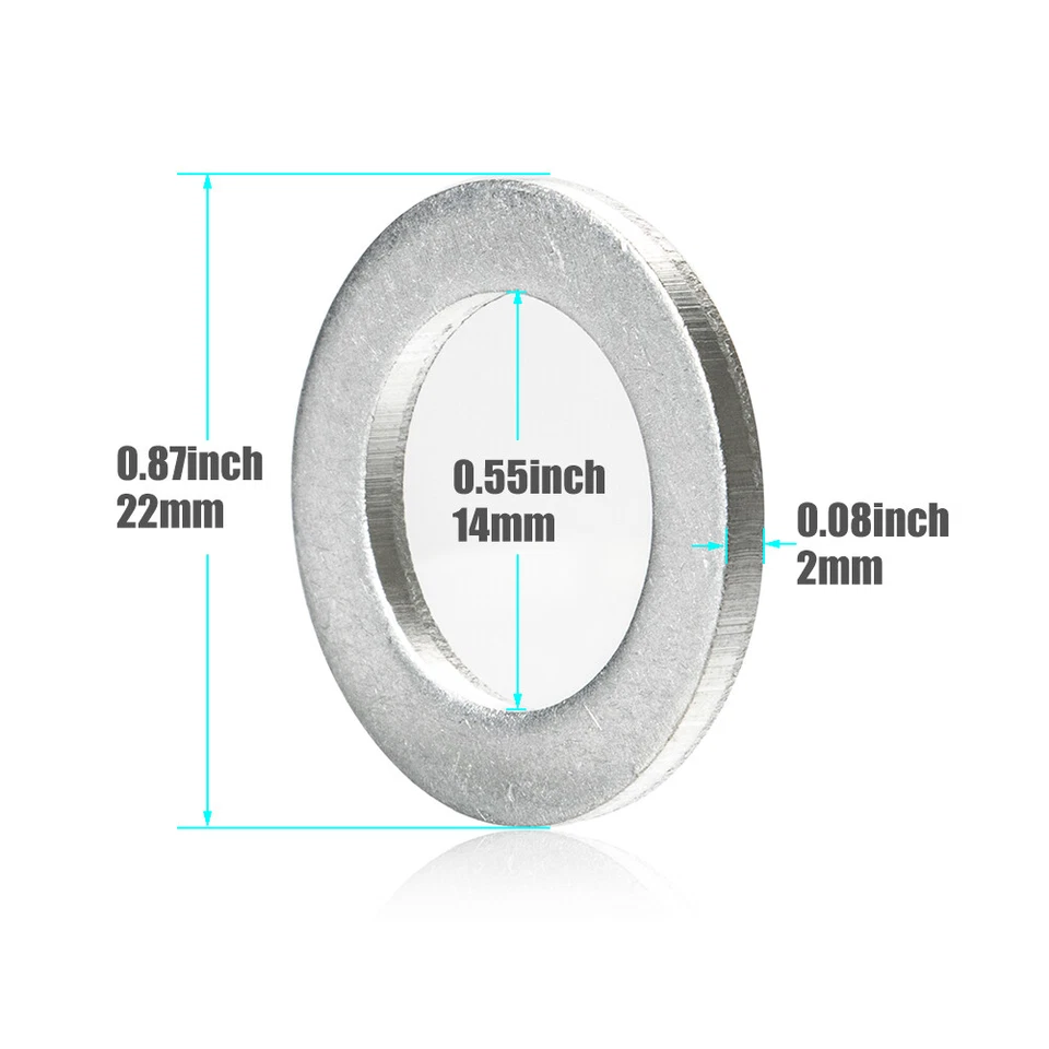 100PCS 94109-14000 For Honda/Acura Oil Drain Plug Crush Washers Aluminum 14mm - Imagem 2 de 4