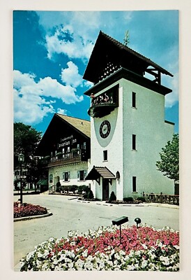 1977 Frankenmuth Bavarian Inn Vintage Postcard Michigan Hotel Clock Souvenir VTG