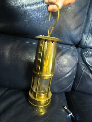 Brass Miners Safety Lamp Cambrian No. 01983 WR. Clanny-Sir H. Davy