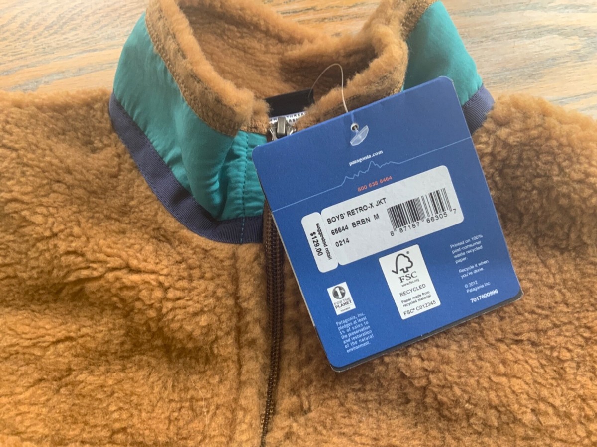 PATAGONIA Retro X windproof fleece/Bear brown/NWT/boys M/CUTE! | eBay