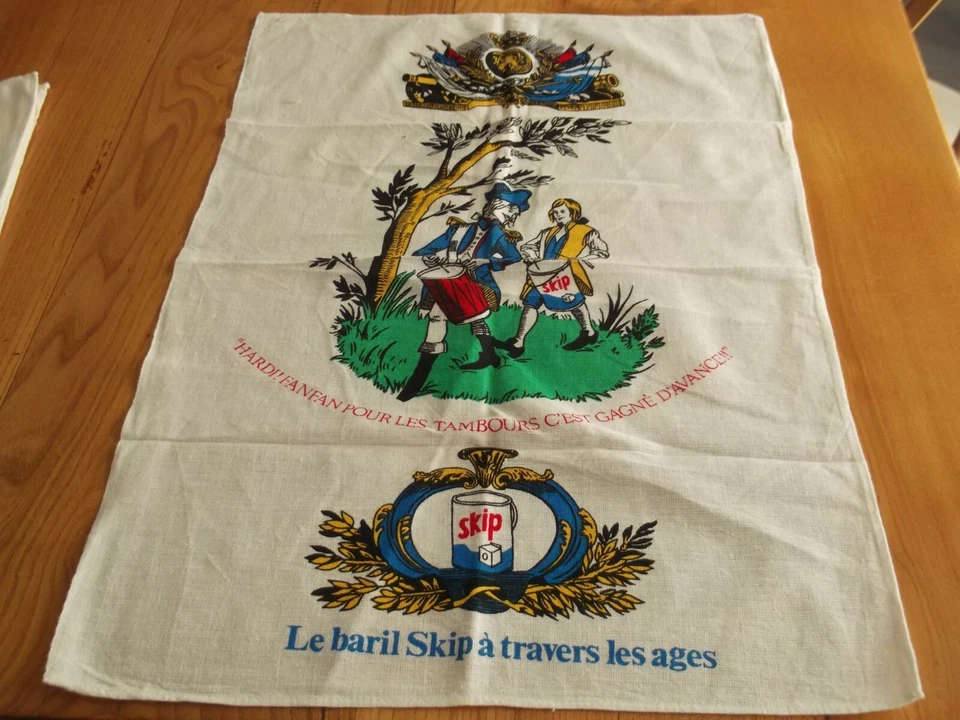 5 Torchons " Le baril Skip à travers les âges " ( 55 x 38.5 cms ) - Photo 4/4