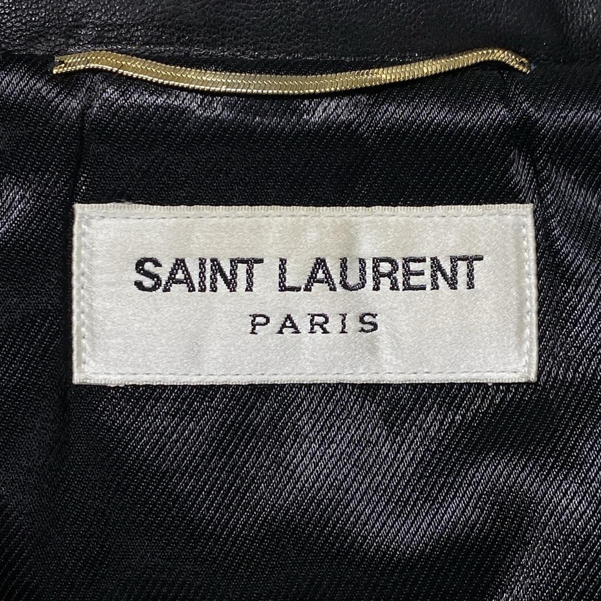 Saint Laurent Paris Rider Giacca Zip Autunno Inverno Doppio Pelle di Agnello