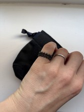 APM Monaco Black Zigzag Ring Size H  Or 46