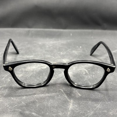 Vintage American Optical Eyeglasses 46-24 Black Horned Rimmed Depp Nerd As-is AO